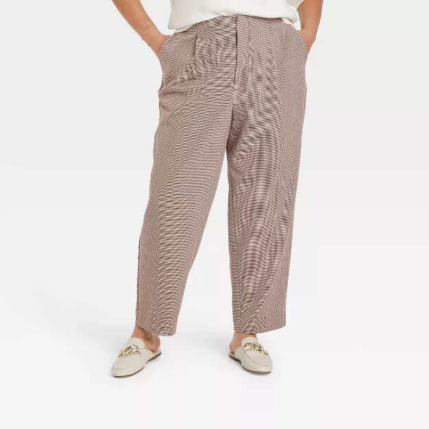 Women's High-Rise Relaxed Fit Tapered Ankle Trousers - A New Day™ | Target