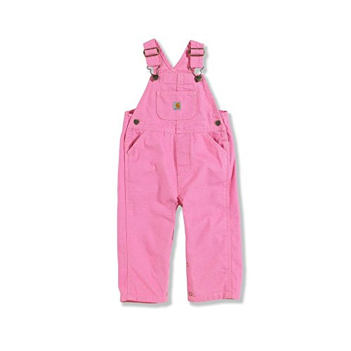 Carhartt girls Canvas Bib overalls, Pink, 9 Months US | Amazon (US)