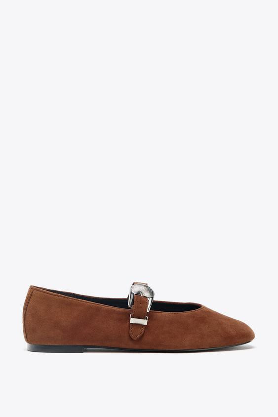 BUCKLE SUEDE MARY JANES | Zara US