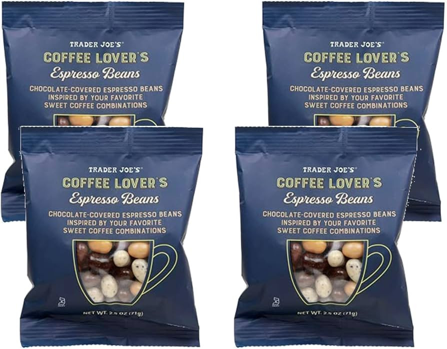 Trader Joe's Coffee Lover's Chocolate-Covered Assorted Espresso Beans - 4 Count (2.5 oz ea) | Amazon (US)