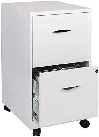 Scranton & Co 2 Drawer Steel Mobile File Cabinet in Pure White | Amazon (US)