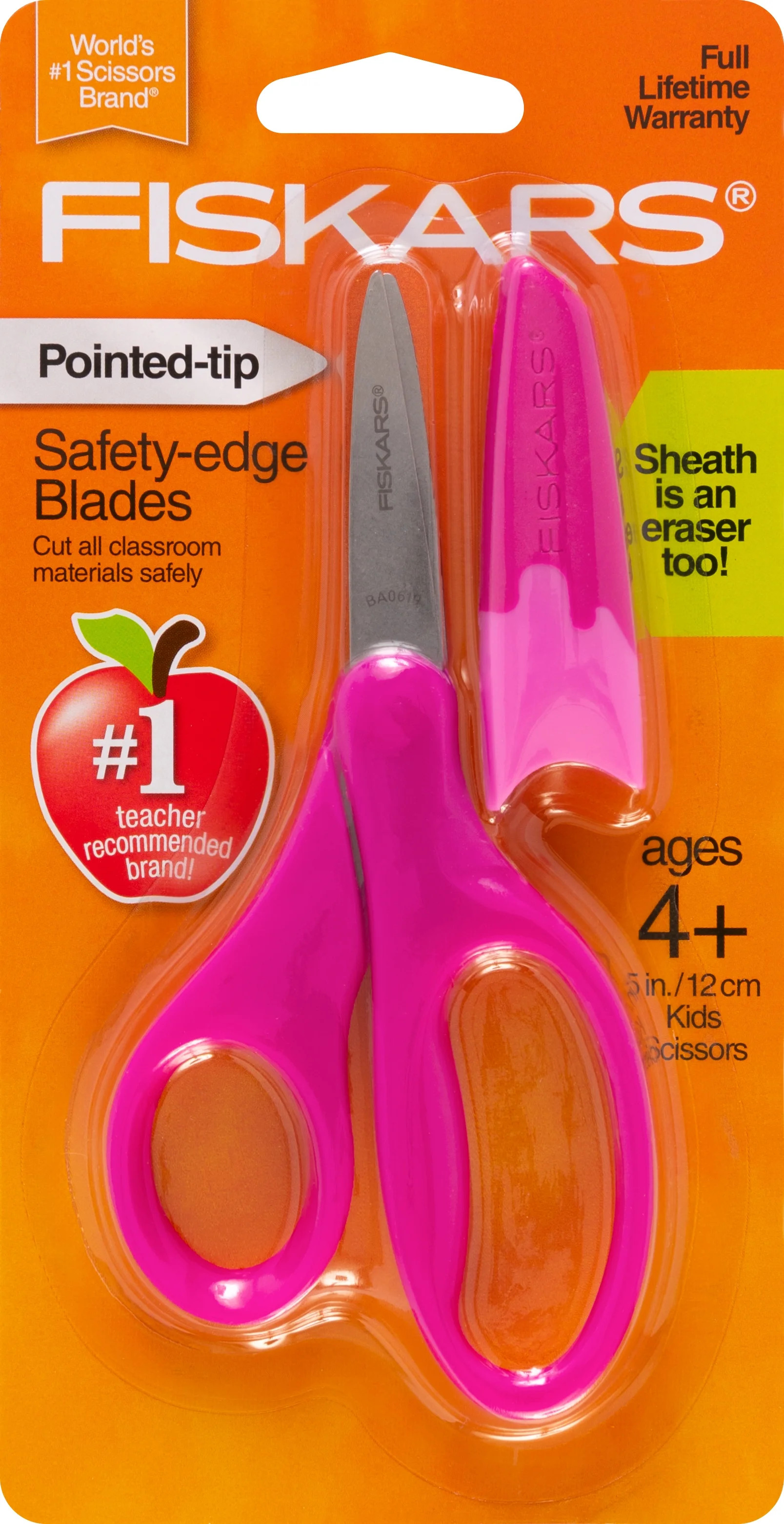Fiskars Pointed-tip Kids Scissors (5 in.) with Sheath &ndash; Pink, School Supplies | Walmart (US)