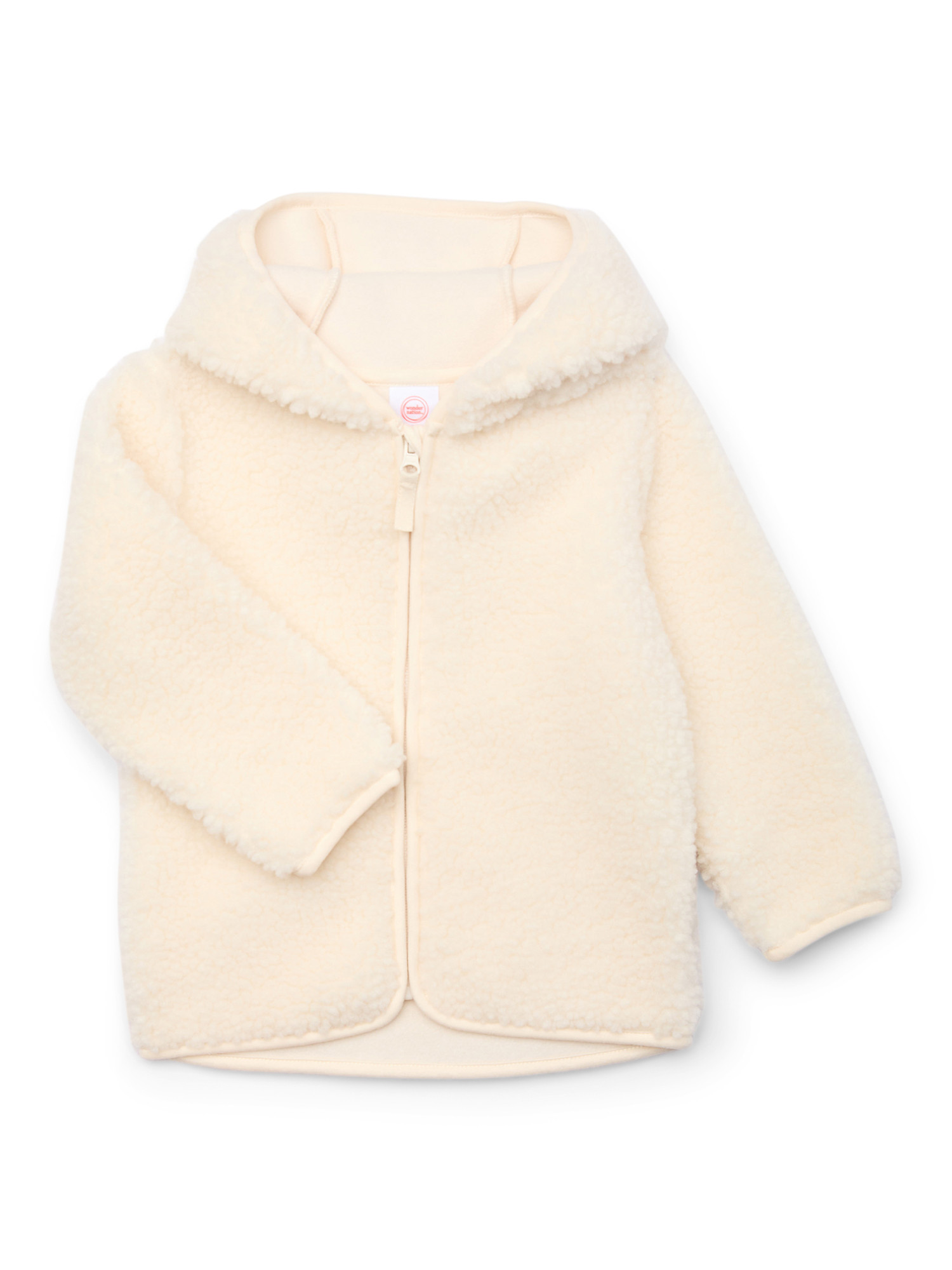Wonder Nation Toddler Teddy Fleece Jacket with Hood, Size 12M-5T | Walmart (US)
