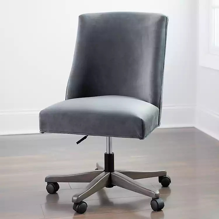Plush Light Gray Office Chair | Kirkland's Home