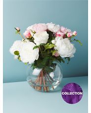16in Artificial Peony And Rose Arrangement In Vase | HomeGoods