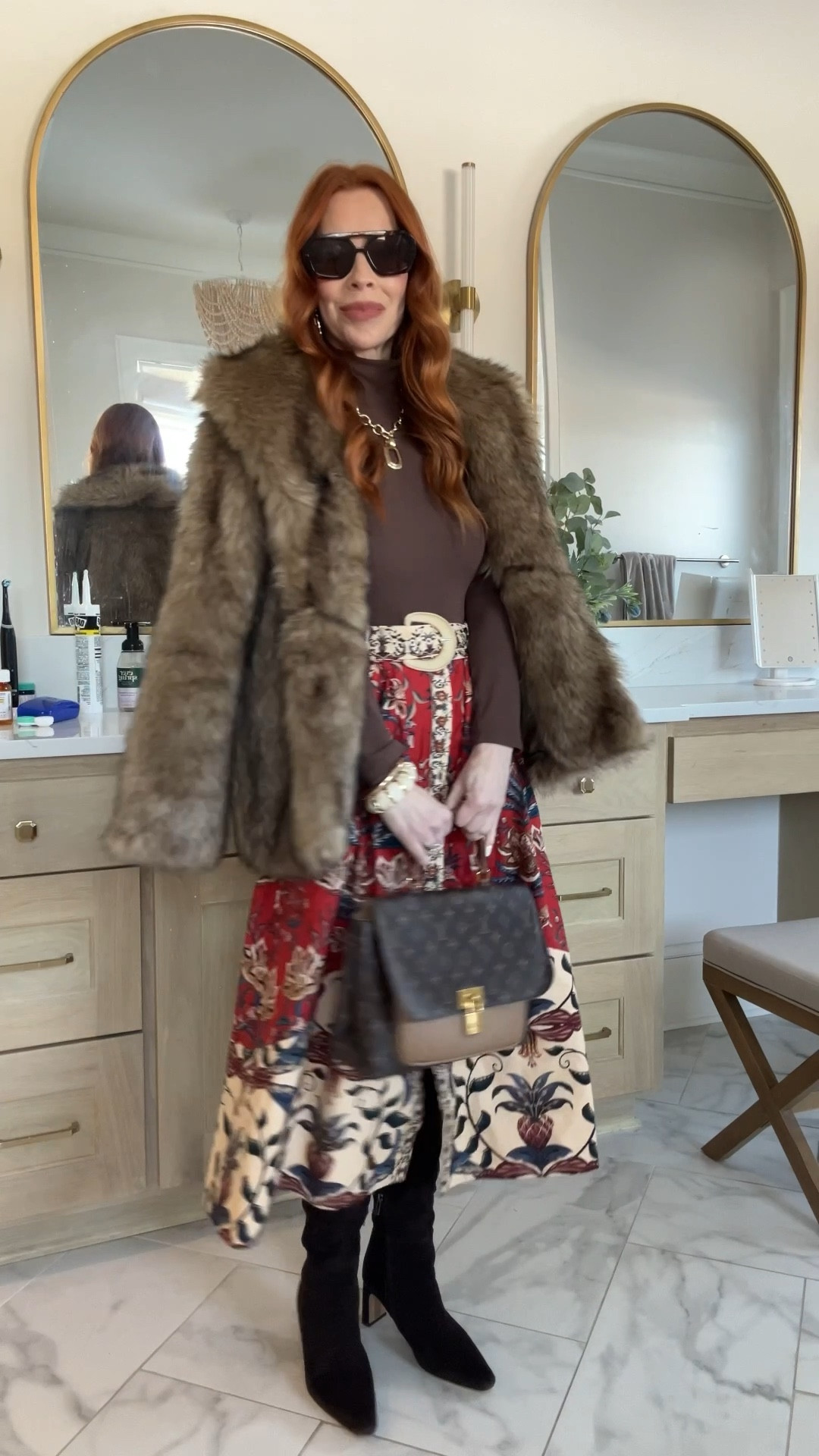 Winter outfit, faux fur, farm Rio, work style, style over 40

#LTKgrwm #LTKSeasonal #LTKootd