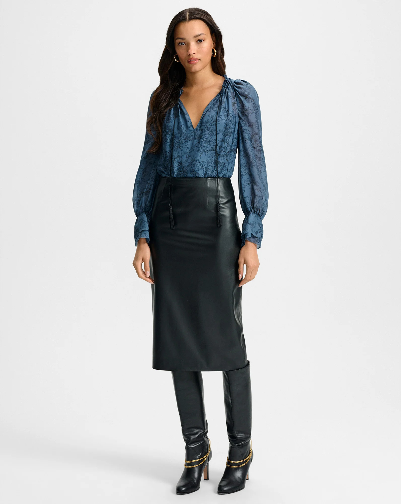 Holmes Midi Pencil Skirt | Veronica Beard