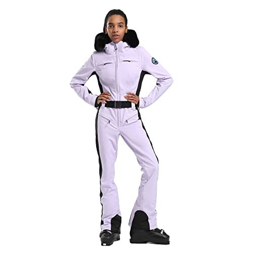 GSOU SNOW Women Ski Suit One Piece Snowsuit Snowboard Slim Insulated Jumpsuit Waterproof Windproof for Winter Sports,Purple L | Amazon (US)