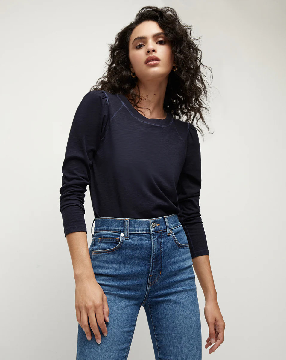 Veronica Beard Mason Baseball Tee Navy | Veronica Beard