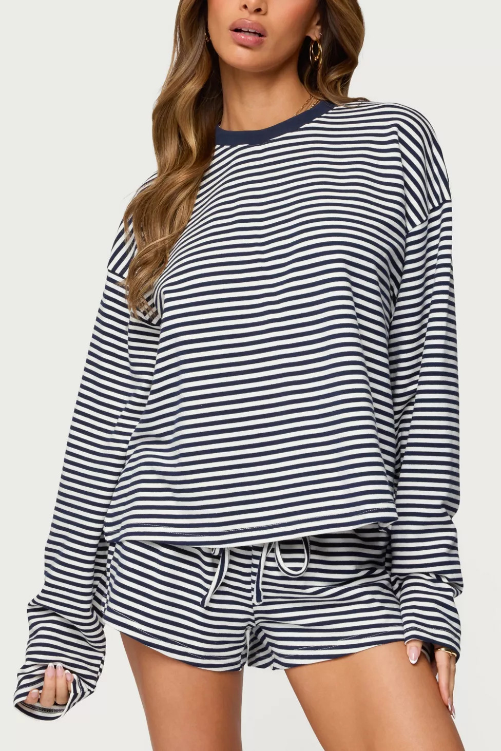 Edikted Jainee Striped Long Sleeve T Shirt | Urban Outfitters (US and RoW)