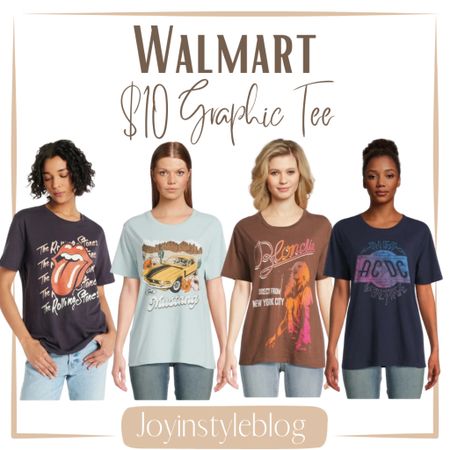 $10 Walmart Time And Tru Women's AC/DC the Band Graphic Tee with Short Sleeves, Sizes S-XXXL / travel outfit / loungewear / lounge outfit / Rolling Stones tee 

#LTKover40 #LTKfindsunder50 #LTKsalealert