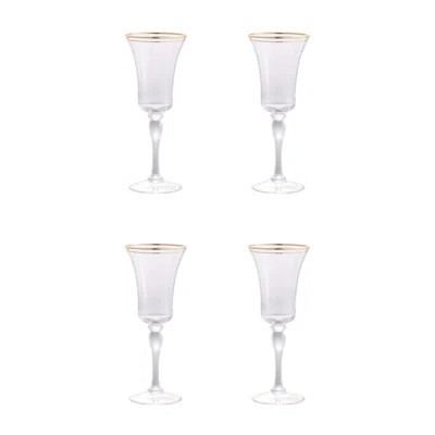 Elegant D3.7x9.1 Inch Felicity Wine Glasses with Gold Rim, Set of 4 for Luxurious Dining Experiences | Wayfair North America