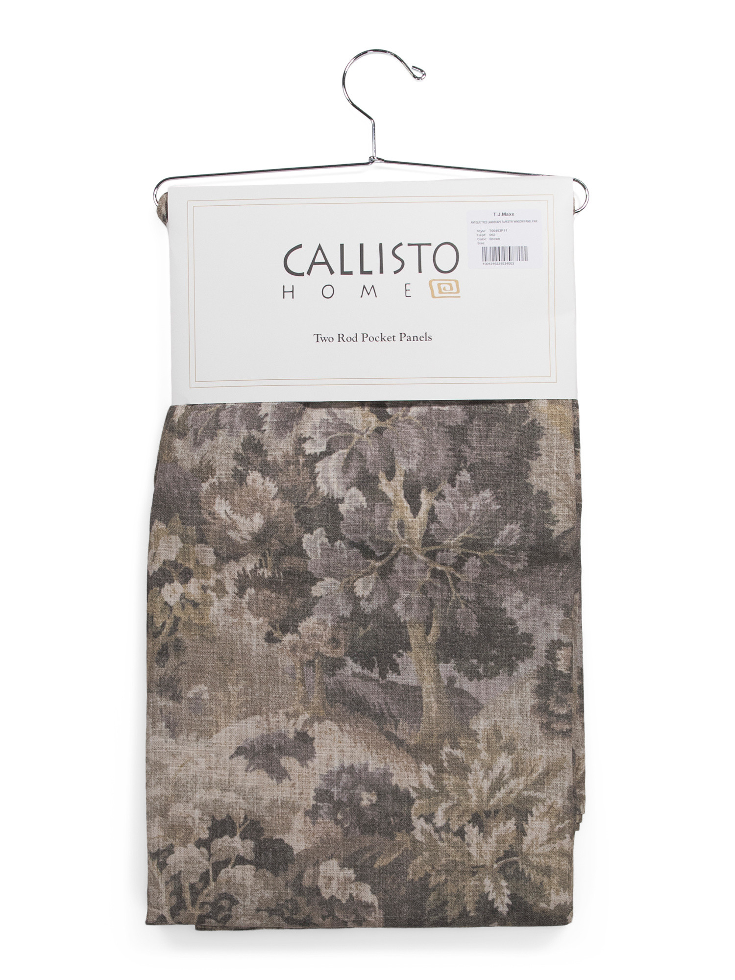 Set Of 2 Linen Blend Antique Tree Landscape Tapestry Window Panels | TJ Maxx
