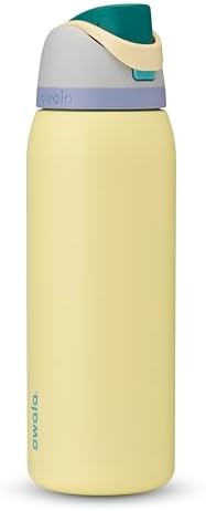 Owala FreeSip - Stainless Steel - 40-oz. - Grey/Yellow (Sunny Daze) | Amazon (US)