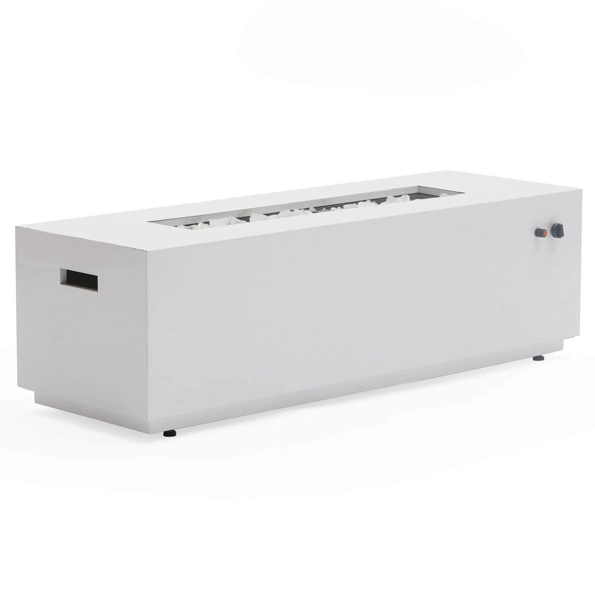 MoDRN Glam White 60" Rectangle Gas Fire Pit | Walmart (US)