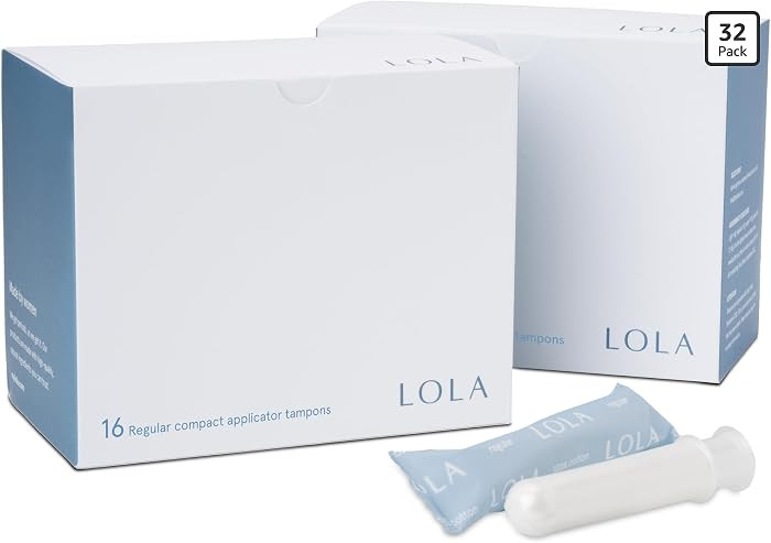 LOLA Organic Tampons - Regular Absorbency, 32 Count - Bulk Tampons for Women with BPA-Free Plasti... | Amazon (US)