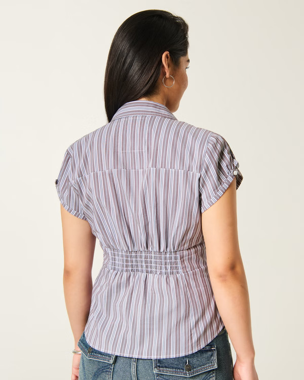 Short-Sleeve Button-Through Shirt | Hollister (US)