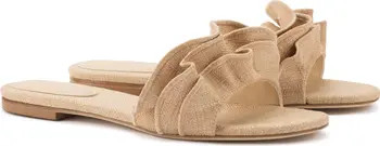 Ivy Ruffle Raffia Slide Sandal (Women) | Nordstrom