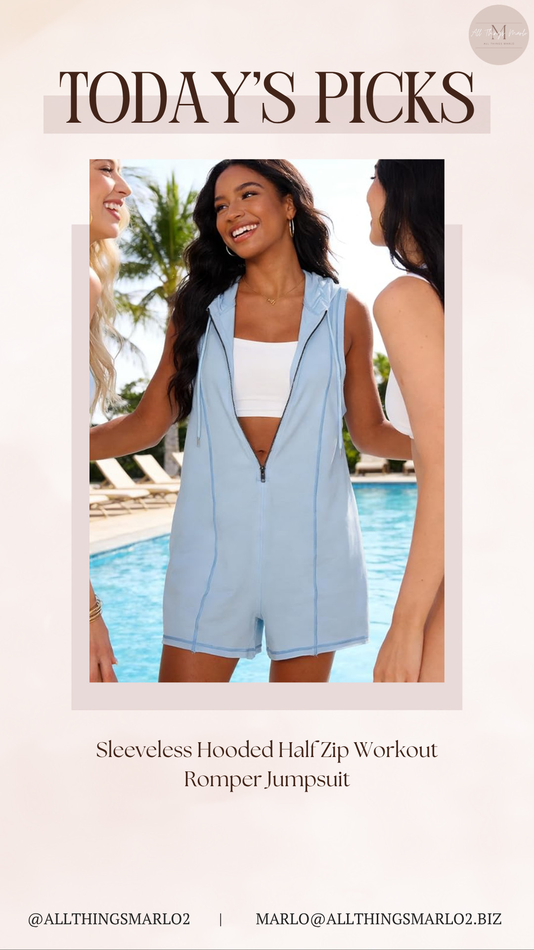 Sleeveless Hooded Half Zip Workout Romper Jumpsuit 

 #LTKSeasonal #LTKWorkwear #LTKTravel