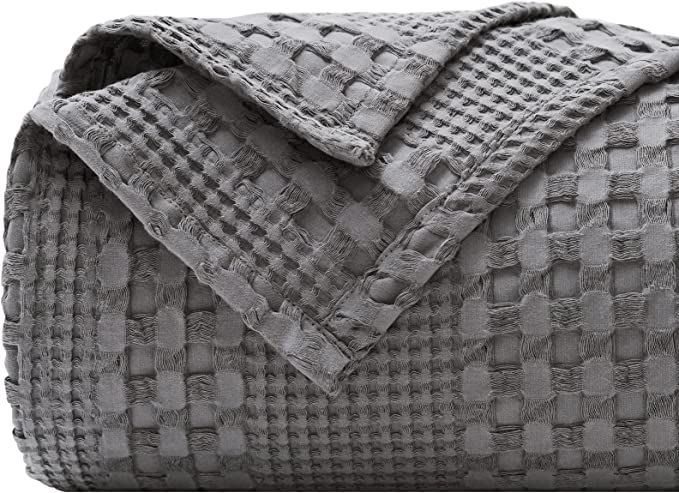 PHF 100% Cotton Waffle Weave Blanket Queen Size - Luxury Decorative Soft Breathable Skin-Friendly... | Amazon (US)