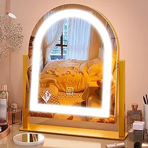 FENNIO Large Vanity Mirror with Lights - 15.5"x13" LED Lighted Makeup Mirror with Lights, 10X Mag... | Amazon (US)