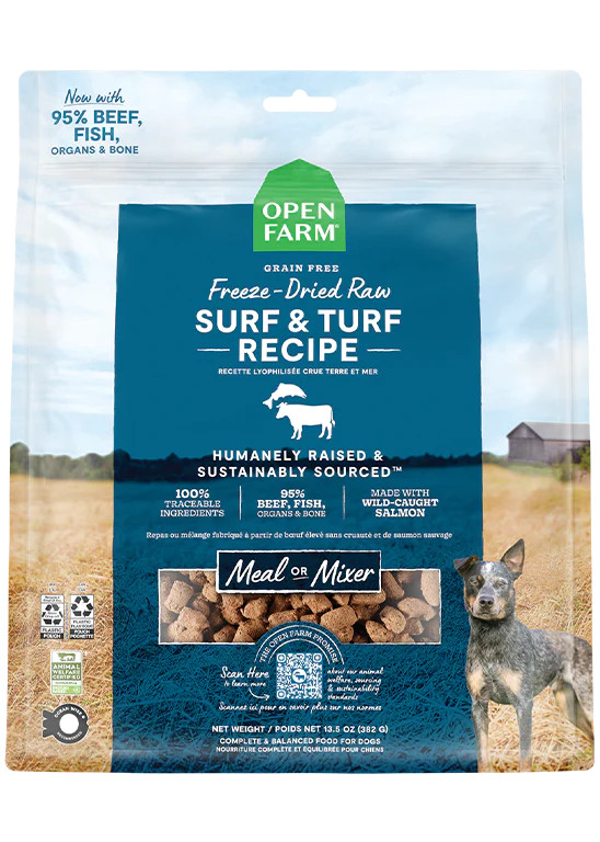 Freeze Dried Salmon & Beef Raw Dog Food - Open Farm | Open Farm Pet