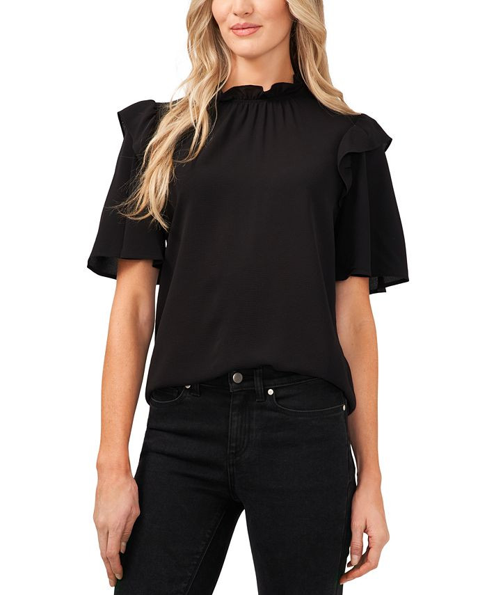 Women's Ruffled Flutter-Sleeve Blouse Top | Macys (US)
