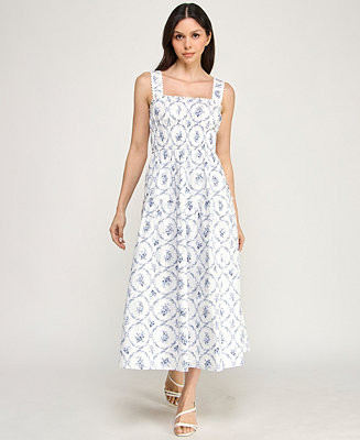 Juniors' Strap Bow Back Midi Dress | Macy's