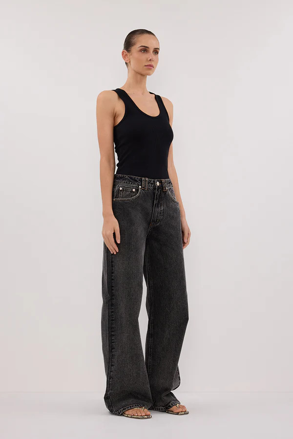 REAGAN 2.0 WASHED BLACK TALL SLOUCHY JEAN | DISSH