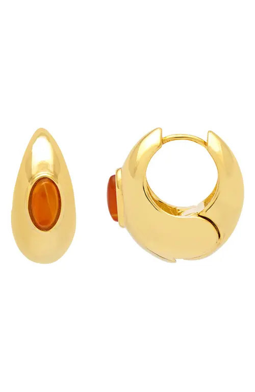 Estella Bartlett Chunky Red Agate Hoop Earrings in Gold And Orange at Nordstrom | Nordstrom
