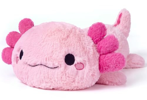 Cuckool Pink Axolotl Stuffed Animals, Microwavable Stuffed Animals Heating Pad for Cramps, Pain Stress Relief, Heatable & Coolable Lavender Scented Plush Toys for Anxiety, Women & Kids Bedtime | Amazon (US)