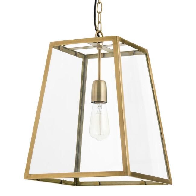 Four-Sided Glass Hanging Pendant Lamp | World Market