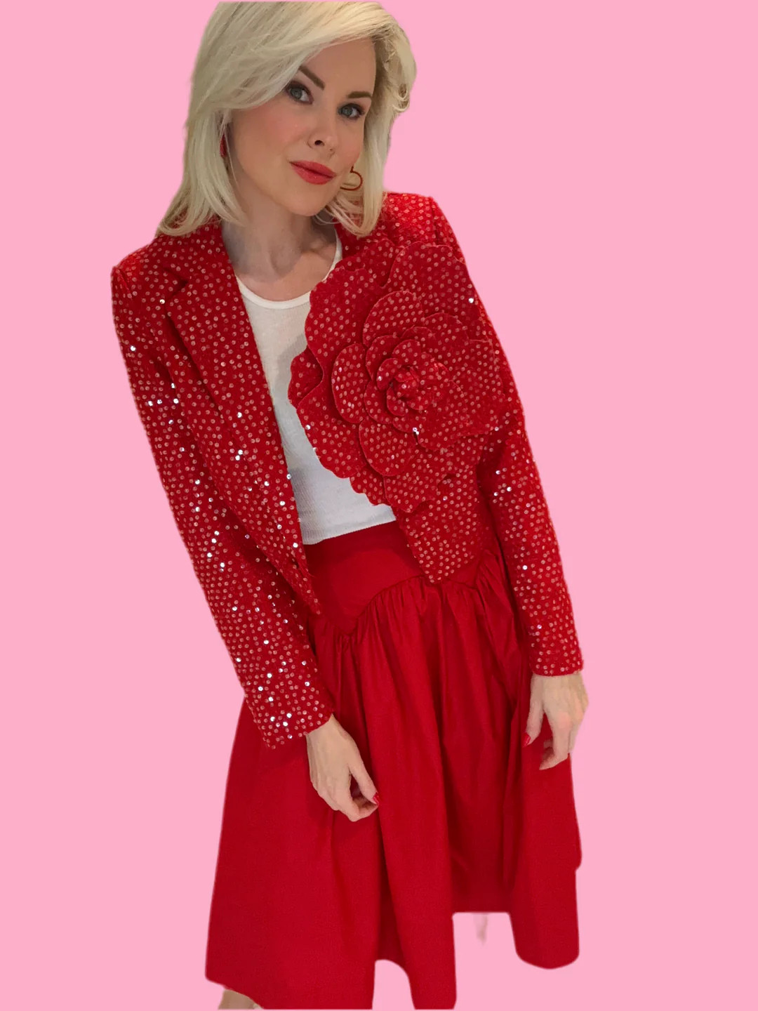 Texutred Florette Shoulder Jacket | Teggy French