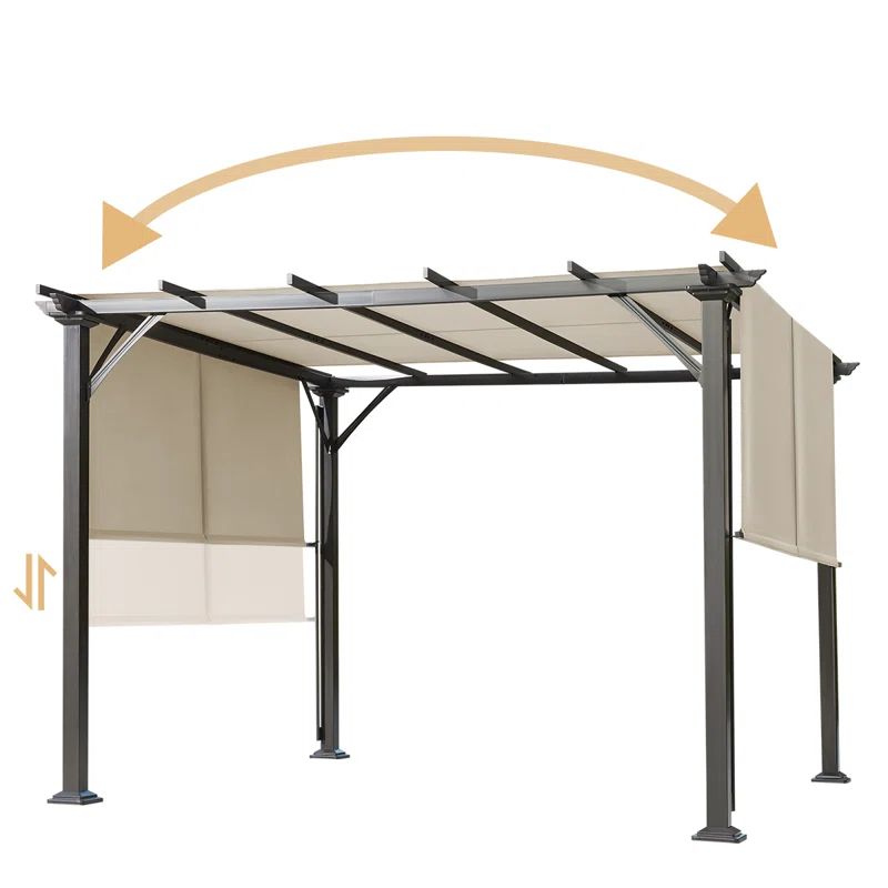 10' W x 10' D Pergola with Canopy | Wayfair North America