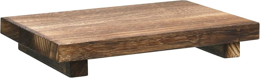 Nuogo Rustic Wood Riser Tray for Kitchen Sink - Bathroom Soap Stand and Display for Bottles, Cand... | Amazon (US)