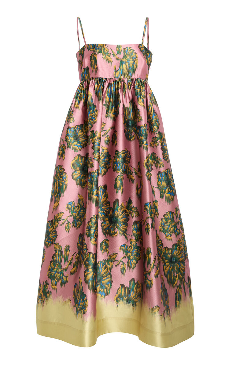 Faye Pleated Satin Midi Dress | Moda Operandi (Global)