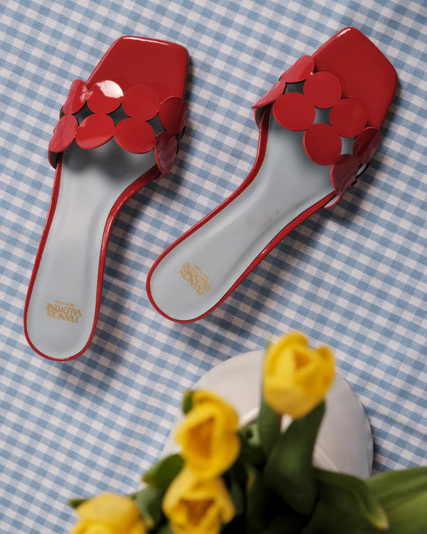 Sandy Mini Circle Slide - Red | Frances Valentine