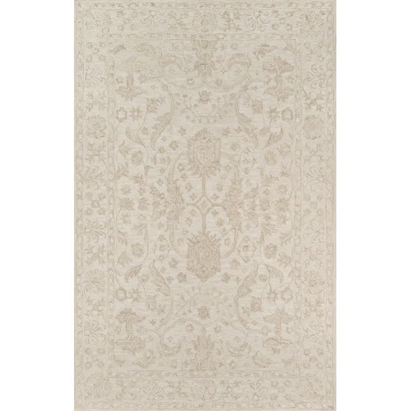 Cece Handmade Wool Beige Rug | Wayfair North America