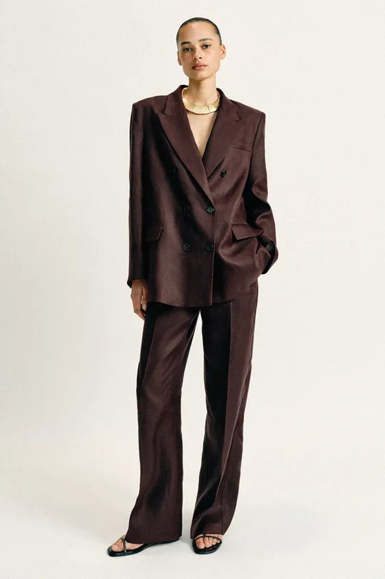 100% LINEN STRAIGHT LEG PANTS | Zara US