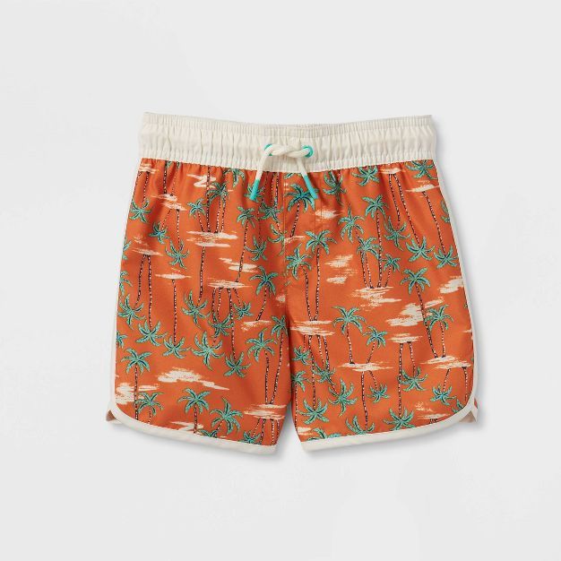 Toddler Boys&#39; Scenic Palm Tree Print Swim Shorts - Cat &#38; Jack&#8482; 3T | Target