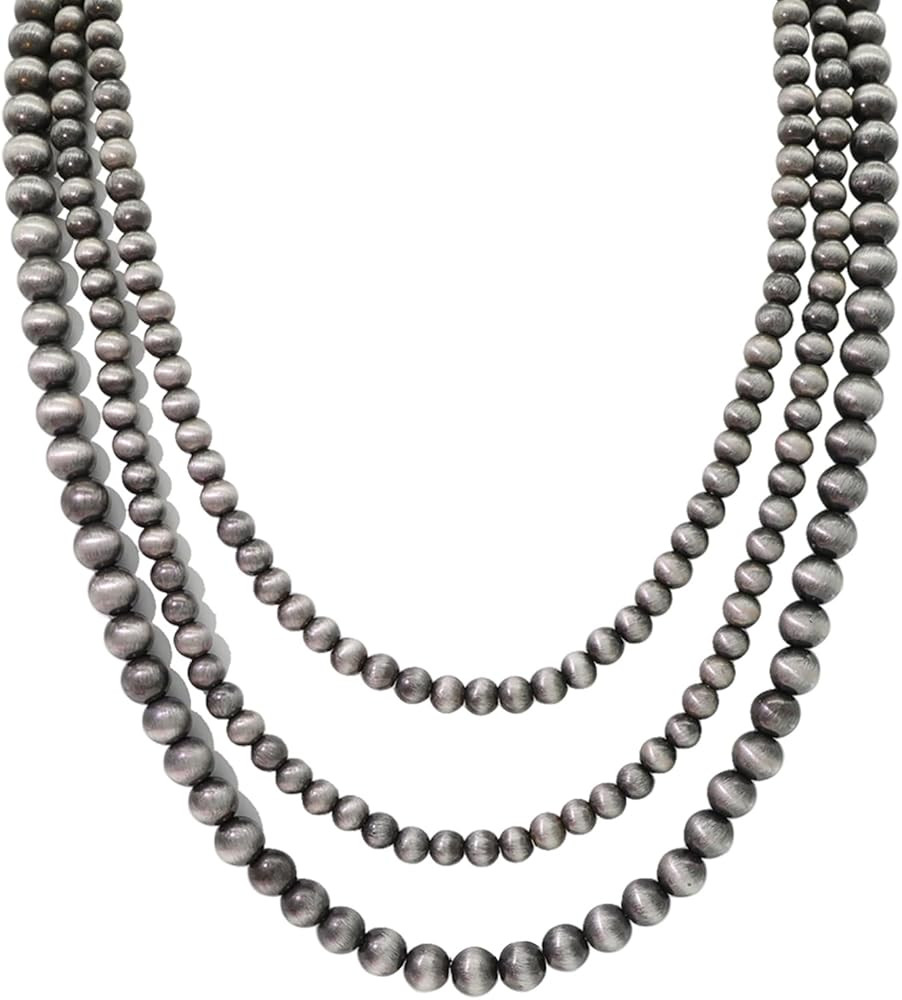 Multi strand Navajo Pearl Turquoise Necklace Long Navajo Pearls Western Jewelry for Women Cowgirl... | Amazon (US)