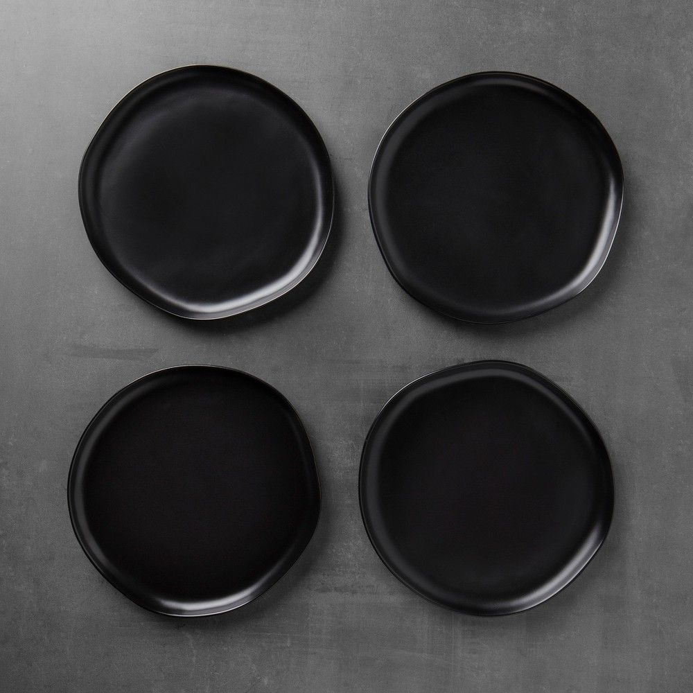4pk Stoneware Dinner Plate Black - Hearth & Hand™ with Magnolia | Target