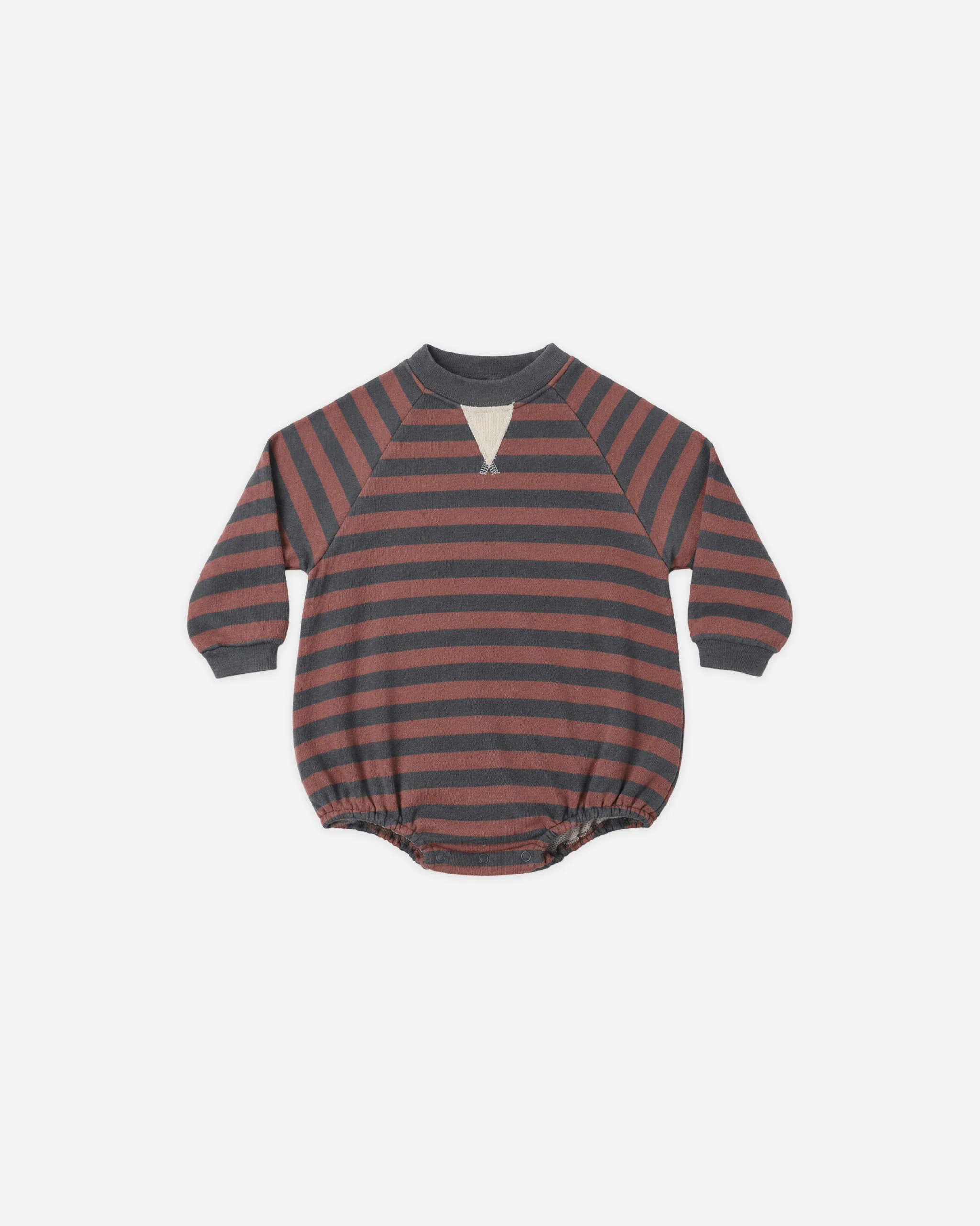 Crew Neck Romper Mulberry Stripe | Rylee + Cru
