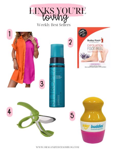 Weekly best sellers ❤️
Summer dress, baby foot peel, St. Tropez sunless Tanner, salad copper, solar buddies sunscreen applicator 

#LTKswim #LTKfindsunder100 #LTKSeasonal