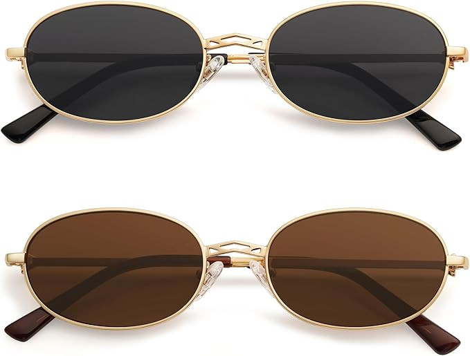 Appassal Retro Oval Sunglasses for Women Men Trendy Designer 90s Vintage Y2k Sunnies AP3662 | Amazon (US)