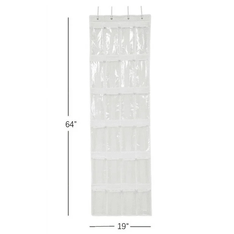 Mainstays 24 Pocket over the Door Non Woven Closet Shoe Organizer, Arctic White, Adult and Kids | Walmart (US)
