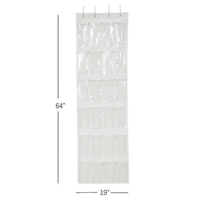 Mainstays 24 Pocket over the Door Non Woven Closet Shoe Organizer, Arctic White, Adult and Kids -... | Walmart (US)