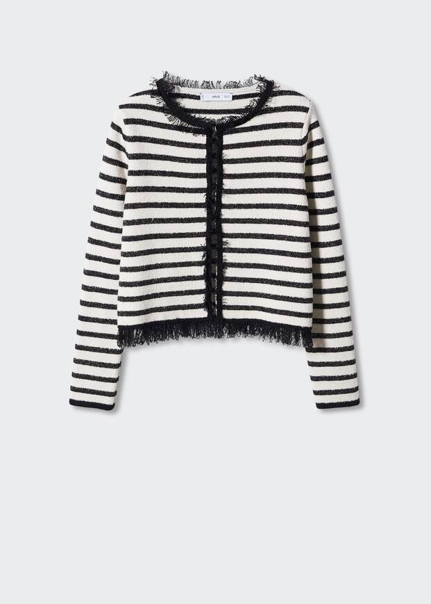 Frayed striped cardigan | MANGO (US)