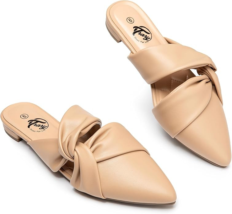 Trary Womens Mules Flats Closed Pointed Toe Comfortable Slip on Backless Loafer Shoes for Women w... | Amazon (US)