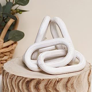 UPMODERN Wood Chain Link Decor- Hand Carved Decorative Wood Chain, 5 Link Chain Decor, White Wash... | Amazon (CA)